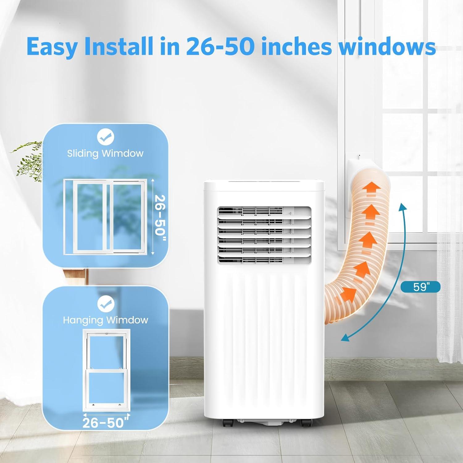 image10000 BTUs Portable Air Conditioners with coolingdehumidificationfansleep mode4IN1 Portable AC with 24H Timer ampamp Remote Control ampamp Window Kit10 000BTUs with Remote Control