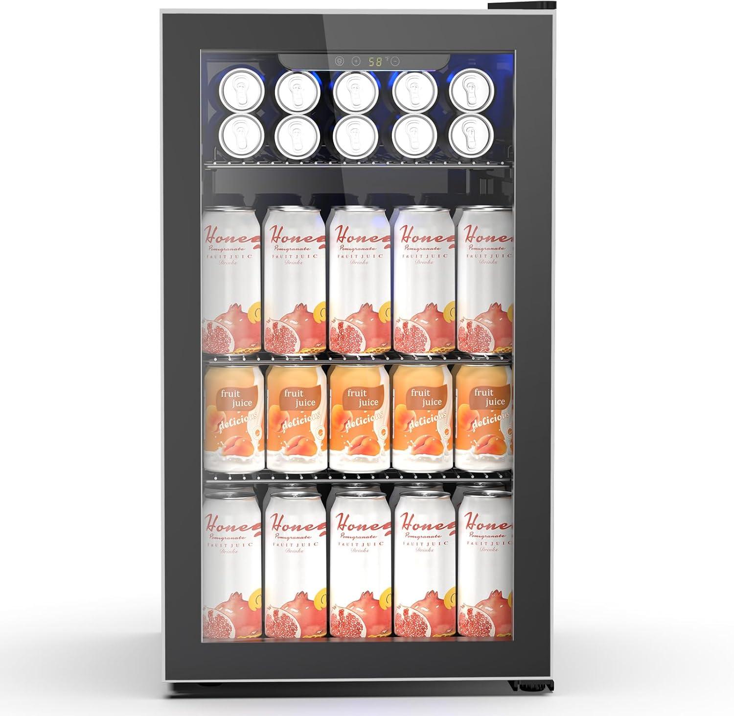image46 Bottle 234 Inches Refrigerator Wine Fridge for Red White Champagne Beer Temperature 41F68F Freestanding Builtin Glass Door 53 CuftDual Zone SilverBlack