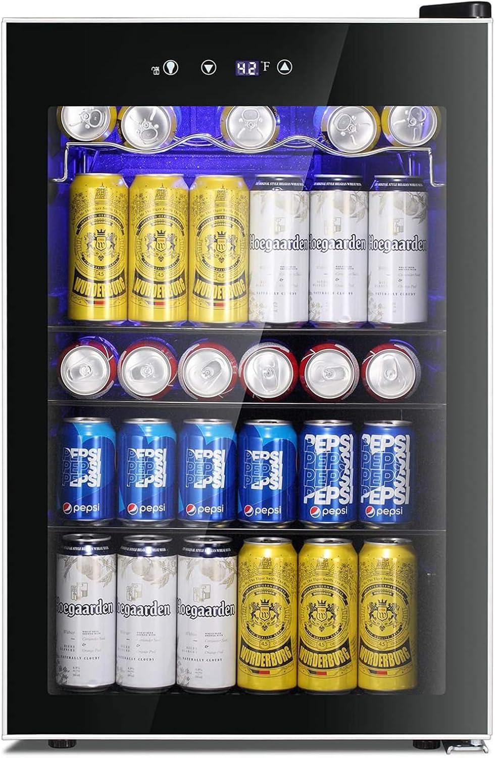 image46 Bottle 234 Inches Refrigerator Wine Fridge for Red White Champagne Beer Temperature 41F68F Freestanding Builtin Glass Door 53 CuftDual Zone SilverBlack