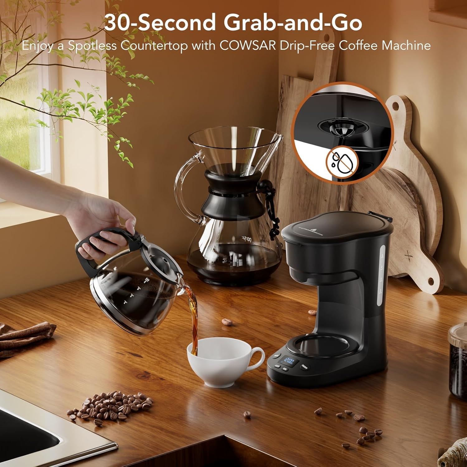image5Cup Drip Coffee Maker with 24H Programmable Timer Delay Brew Keep Warm Plate 25oz Water Reservoir AutoShut Reusable filter Overheatprotection Ideal for HomeOfficeOutsideBlackElectronic