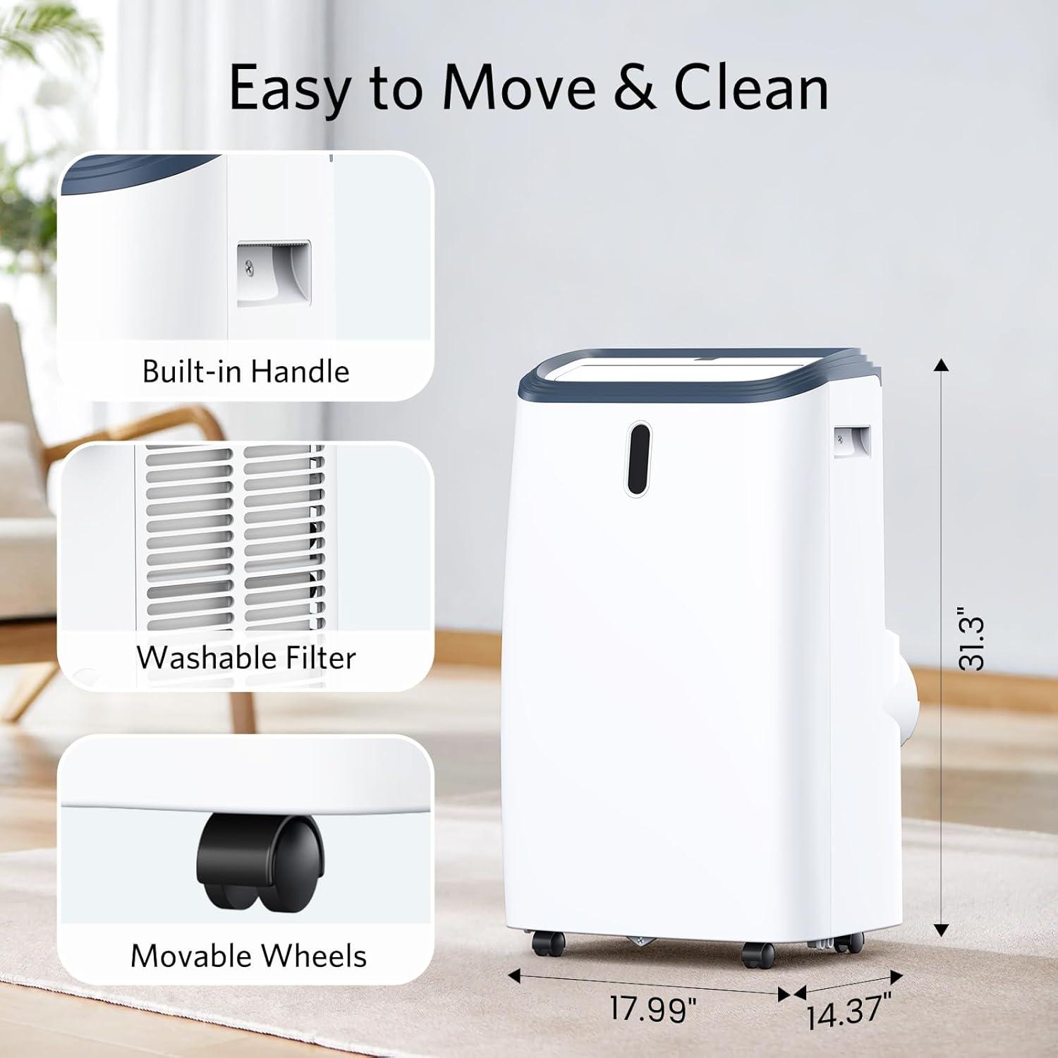 image8000 BTUs Portable Air Conditioners with coolingdehumidificationfansleep mode4IN1 Portable AC with 24H Timer ampamp Remote Control ampamp Window Kit14000 BTUs