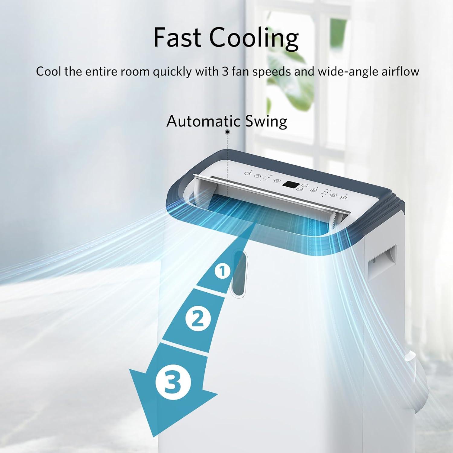 image8000 BTUs Portable Air Conditioners with coolingdehumidificationfansleep mode4IN1 Portable AC with 24H Timer ampamp Remote Control ampamp Window Kit14000 BTUs