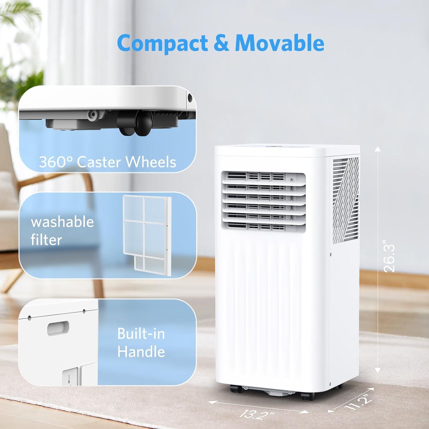 image8000 BTUs Portable Air Conditioners with coolingdehumidificationfansleep mode4IN1 Portable AC with 24H Timer ampamp Remote Control ampamp Window Kit8000 BTUs with Window Kit