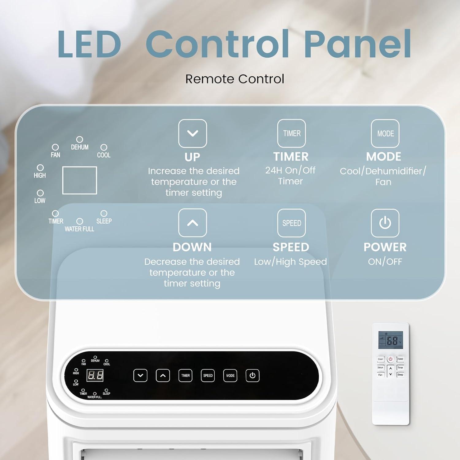 image8000 BTUs Portable Air Conditioners with coolingdehumidificationfansleep mode4IN1 Portable AC with 24H Timer ampamp Remote Control ampamp Window Kit8000 BTUs