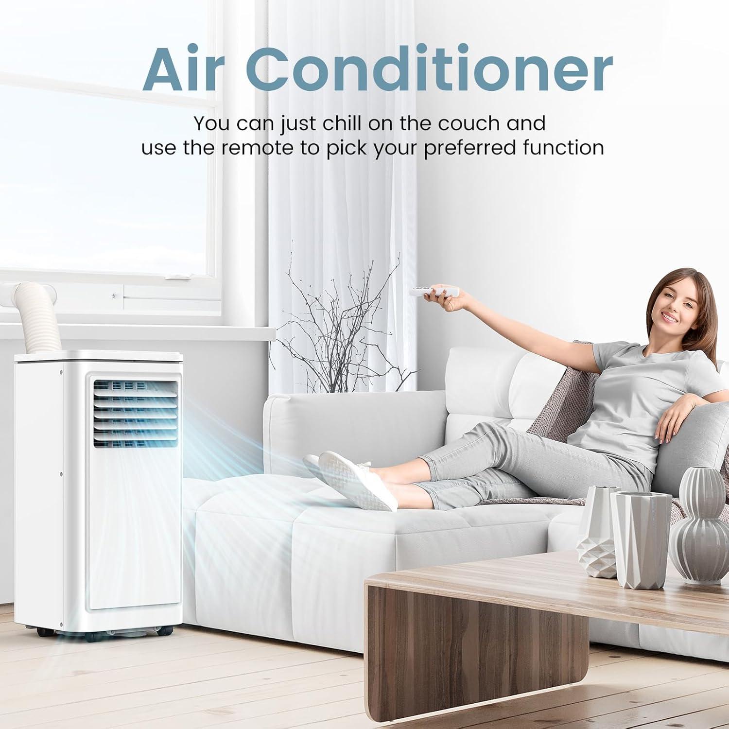 image8000 BTUs Portable Air Conditioners with coolingdehumidificationfansleep mode4IN1 Portable AC with 24H Timer ampamp Remote Control ampamp Window Kit8000 BTUs