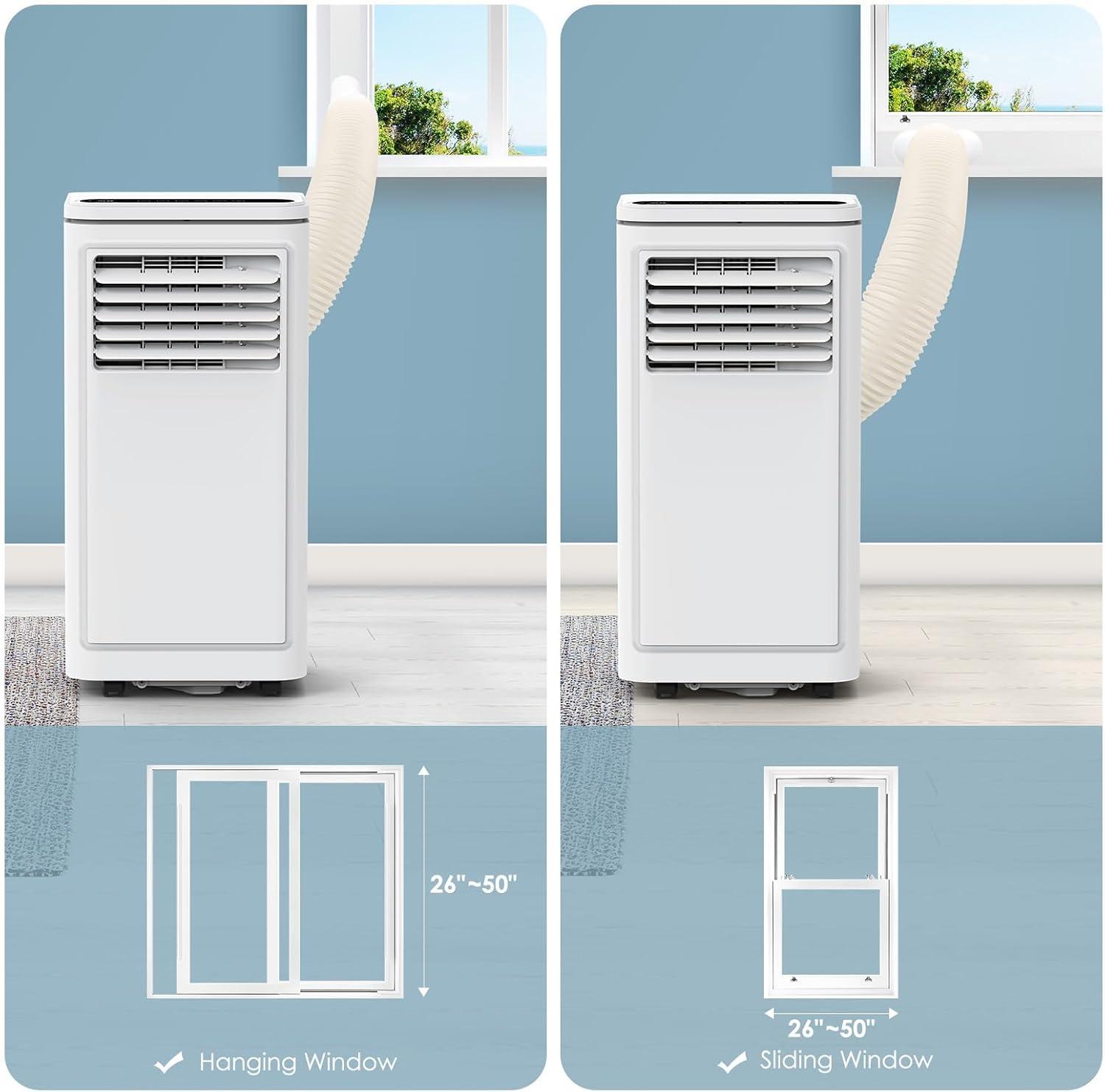 image8000 BTUs Portable Air Conditioners with coolingdehumidificationfansleep mode4IN1 Portable AC with 24H Timer ampamp Remote Control ampamp Window Kit8000 BTUs