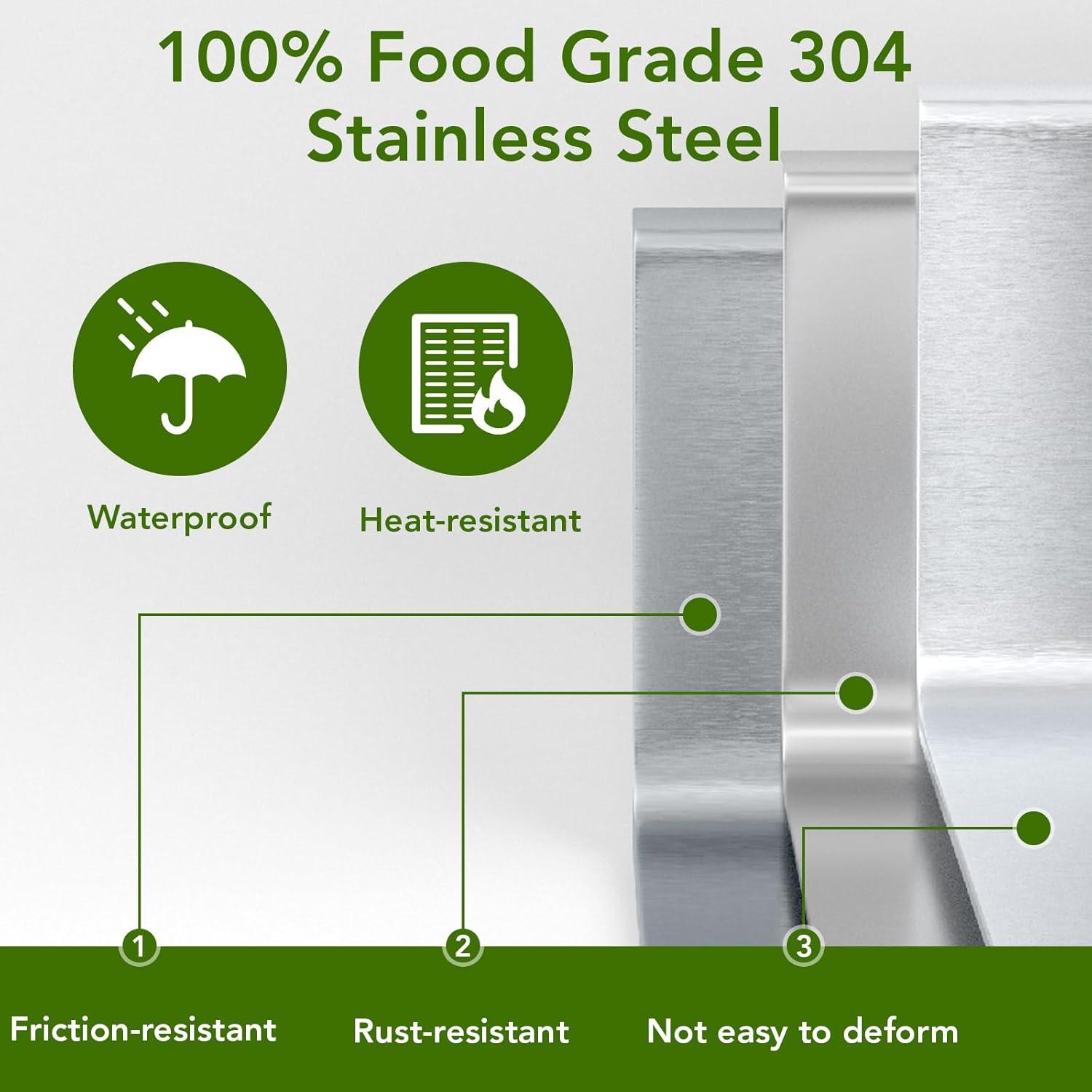 imageFood Grade 304 Stainless Steel BBQ Grill Table fits Tabletop Griddle Outdoor Grill Table with 4 Foldable Legs Portable Grill Stand for RV Camping TailgatingFit 20 Griddle