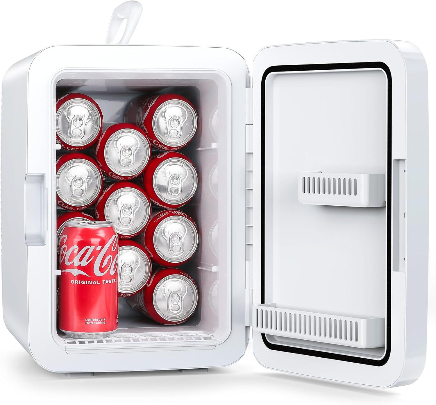imageSkincare Fridge With Builtin LED Light Mirror 4L Compact Mini Refrigerator ACDC Portable 6 Can Small Cosmetics Cooler for Makeup Beverage Food Bedroom Office ampamp Dorm BlackWhite