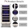 image28 Bottle15 Inches Wine Fridge Refrigerator for Red White Champagne Beer Temperature Range 41F68F Freestanding Builtin Dual Zone28 Silver