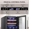 image28 Bottle15 Inches Wine Fridge Refrigerator for Red White Champagne Beer Temperature Range 41F68F Freestanding Builtin Dual Zone28 Silver