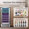 image28 Bottle15 Inches Wine Fridge Refrigerator for Red White Champagne Beer Temperature Range 41F68F Freestanding Builtin Dual Zone28 Silver