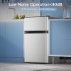 image31 CuFt Mini Fridge with Freezer 2 Door Compact Refrigerator Mini Fridge with Adjustable Removable Glass Shelves for Bedroom Office Dorm or Apartment BlackSilver
