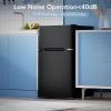 image31 CuFt Mini Fridge with Freezer 2 Door Compact Refrigerator Mini Fridge with Adjustable Removable Glass Shelves for Bedroom Office Dorm or Apartment BlackBlack