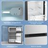 image31 CuFt Mini Fridge with Freezer 2 Door Compact Refrigerator Mini Fridge with Adjustable Removable Glass Shelves for Bedroom Office Dorm or Apartment BlackSilver