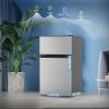 image31 CuFt Mini Fridge with Freezer 2 Door Compact Refrigerator Mini Fridge with Adjustable Removable Glass Shelves for Bedroom Office Dorm or Apartment BlackSilver