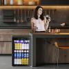image46 Bottle 234 Inches Refrigerator Wine Fridge for Red White Champagne Beer Temperature 41F68F Freestanding Builtin Glass Door 53 CuftDual Zone SilverBlack