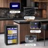 image46 Bottle 234 Inches Refrigerator Wine Fridge for Red White Champagne Beer Temperature 41F68F Freestanding Builtin Glass Door 53 CuftDual Zone SilverBlack