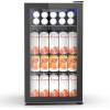 image46 Bottle 234 Inches Refrigerator Wine Fridge for Red White Champagne Beer Temperature 41F68F Freestanding Builtin Glass Door 53 CuftDual Zone SilverBlack