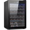 image46 Bottle 234 Inches Refrigerator Wine Fridge for Red White Champagne Beer Temperature 41F68F Freestanding Builtin Glass Door 53 CuftDual Zone SilverBlack