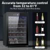 image46 Bottle 234 Inches Refrigerator Wine Fridge for Red White Champagne Beer Temperature 41F68F Freestanding Builtin Glass Door 53 CuftDual Zone SilverBlack