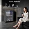 image46 Bottle 234 Inches Refrigerator Wine Fridge for Red White Champagne Beer Temperature 41F68F Freestanding Builtin Glass Door 53 CuftDual Zone SilverBlack