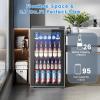 image46 Bottle 234 Inches Refrigerator Wine Fridge for Red White Champagne Beer Temperature 41F68F Freestanding Builtin Glass Door 53 CuftDual Zone SilverBlack