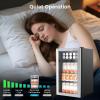 image46 Bottle 234 Inches Refrigerator Wine Fridge for Red White Champagne Beer Temperature 41F68F Freestanding Builtin Glass Door 53 CuftDual Zone SilverSilver