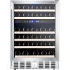 image46 Bottle 234 Inches Refrigerator Wine Fridge for Red White Champagne Beer Temperature 41F68F Freestanding Builtin Glass Door 53 CuftDual Zone SilverSilver