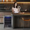 image46 Bottle 234 Inches Refrigerator Wine Fridge for Red White Champagne Beer Temperature 41F68F Freestanding Builtin Glass Door 53 CuftDual Zone SilverSilver