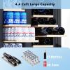 image46 Bottle 234 Inches Refrigerator Wine Fridge for Red White Champagne Beer Temperature 41F68F Freestanding Builtin Glass Door 53 CuftDual Zone SilverSilver