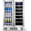 image46 Bottle 234 Inches Refrigerator Wine Fridge for Red White Champagne Beer Temperature 41F68F Freestanding Builtin Glass Door 53 CuftDual Zone SilverSilver