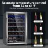 image46 Bottle 234 Inches Refrigerator Wine Fridge for Red White Champagne Beer Temperature 41F68F Freestanding Builtin Glass Door 53 CuftDual Zone SilverSilver