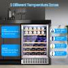 image46 Bottle 234 Inches Refrigerator Wine Fridge for Red White Champagne Beer Temperature 41F68F Freestanding Builtin Glass Door 53 CuftDual Zone SilverSilver