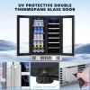 image46 Bottle 234 Inches Refrigerator Wine Fridge for Red White Champagne Beer Temperature 41F68F Freestanding Builtin Glass Door 53 CuftDual Zone SilverSilver