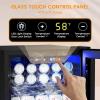 image46 Bottle 234 Inches Refrigerator Wine Fridge for Red White Champagne Beer Temperature 41F68F Freestanding Builtin Glass Door 53 CuftDual Zone SilverSilver