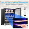 image46 Bottle 234 Inches Refrigerator Wine Fridge for Red White Champagne Beer Temperature 41F68F Freestanding Builtin Glass Door 53 CuftDual Zone SilverSilver