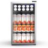 image46 Bottle 234 Inches Refrigerator Wine Fridge for Red White Champagne Beer Temperature 41F68F Freestanding Builtin Glass Door 53 CuftDual Zone SilverSilver