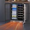 image46 Bottle 234 Inches Refrigerator Wine Fridge for Red White Champagne Beer Temperature 41F68F Freestanding Builtin Glass Door 53 CuftDual Zone SilverSilver