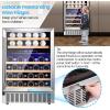 image46 Bottle 234 Inches Refrigerator Wine Fridge for Red White Champagne Beer Temperature 41F68F Freestanding Builtin Glass Door 53 CuftDual Zone SilverSilver