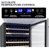 image46 Bottle 234 Inches Refrigerator Wine Fridge for Red White Champagne Beer Temperature 41F68F Freestanding Builtin Glass Door 53 CuftDual Zone SilverSilver