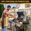 imageBBQ Grilling Accessories 16Inch Stainless Steel BBQ Grill Tools Set for Men Heavy Duty Grilling Accessories Kit for Camping Kitchen Extra Thick Barbecue Utensil3 pcsplus