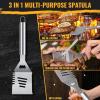 imageBBQ Grilling Accessories 16Inch Stainless Steel BBQ Grill Tools Set for Men Heavy Duty Grilling Accessories Kit for Camping Kitchen Extra Thick Barbecue Utensil6 pcsplus