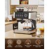 imageEspresso Machine with Grinder 20 Bar Expresso Coffee Machines with Milk Frother Steam Wand Professional Espresso Maker with Removable Water Tank Cappuccino ampamp Latte Machine for HomeDeep Black