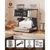 imageEspresso Machine with Grinder 20 Bar Expresso Coffee Machines with Milk Frother Steam Wand Professional Espresso Maker with Removable Water Tank Cappuccino ampamp Latte Machine for HomeBlack  Stainless Steel