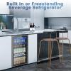 imageMini Fridge 130 Can Beverage Refrigerator Cooler 32 CuFt Drink Fridge for Soda Wine Beer Adjustable Temperature Control for Home Office BlackBlack