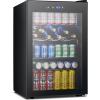imageMini Fridge 130 Can Beverage Refrigerator Cooler 32 CuFt Drink Fridge for Soda Wine Beer Adjustable Temperature Control for Home Office BlackBlack