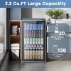 imageMini Fridge 130 Can Beverage Refrigerator Cooler 32 CuFt Drink Fridge for Soda Wine Beer Adjustable Temperature Control for Home Office BlackBlack