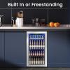 imageMini Fridge 130 Can Beverage Refrigerator Cooler 32 CuFt Drink Fridge for Soda Wine Beer Adjustable Temperature Control for Home Office BlackSilver