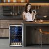 imageMini Fridge 130 Can Beverage Refrigerator Cooler 32 CuFt Drink Fridge for Soda Wine Beer Adjustable Temperature Control for Home Office BlackSilver