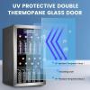 imageMini Fridge 130 Can Beverage Refrigerator Cooler 32 CuFt Drink Fridge for Soda Wine Beer Adjustable Temperature Control for Home Office BlackSilver